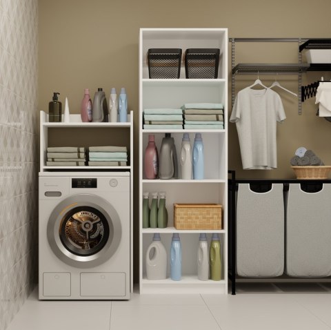 Regał łazienkowy nad pralkę LAZ-1328-BIEL-MAT