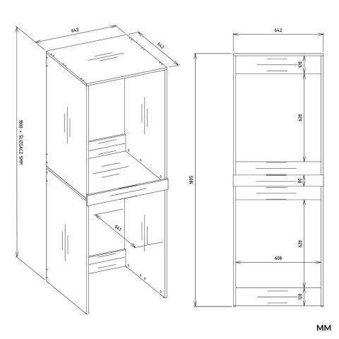 Szafka na suszarkę i pralkę LAZ-1326-ART