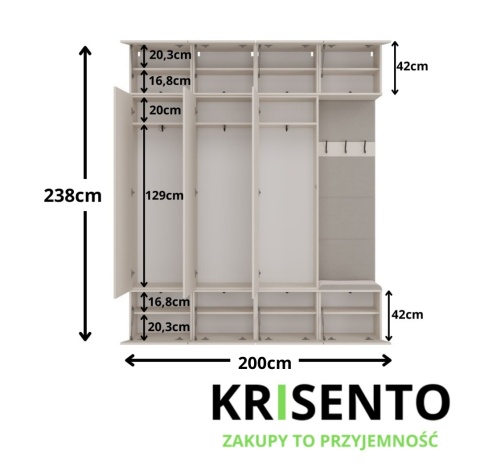 Zestaw mebli do przedpokoju z siedziskiem GAR-108-1W-3S-KASZ