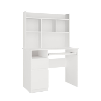 Białe biurko z nadstawką BIUR-727-NADST-BIEL-MAT-L