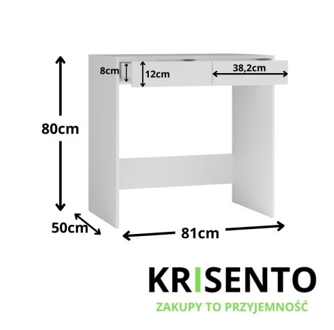 Biurko 80 cm BIUR-729-BIEL-MAT