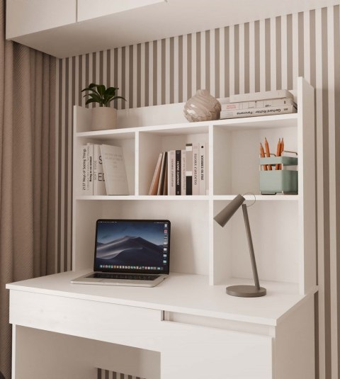 Biurko młodzieżowe z nadstawką BIUR-706-NADST-BIEL-MAT-L