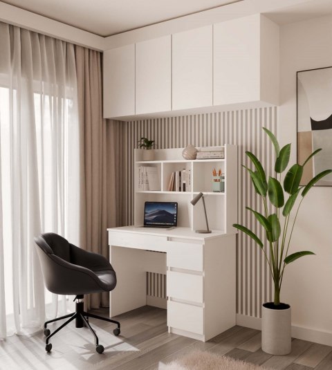 Biurko młodzieżowe z nadstawką BIUR-706-NADST-BIEL-MAT-L