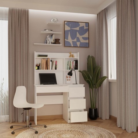 Nowoczesne biurko z nadstawką BIUR-706-NADST-BIEL-MAT-P