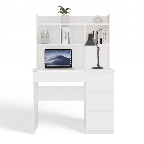 Nowoczesne biurko z nadstawką BIUR-706-NADST-BIEL-MAT-P