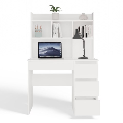 Nowoczesne biurko z nadstawką BIUR-706-NADST-BIEL-MAT-P