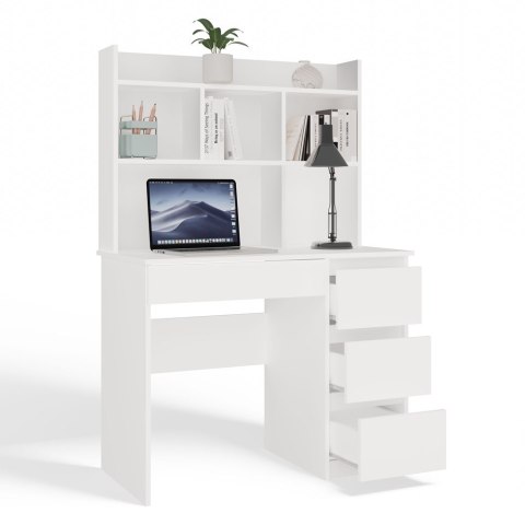 Nowoczesne biurko z nadstawką BIUR-706-NADST-BIEL-MAT-P