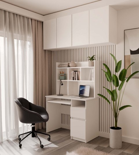 Biurko białe z nadstawką BIUR-727-NADST-BIEL-MAT-P