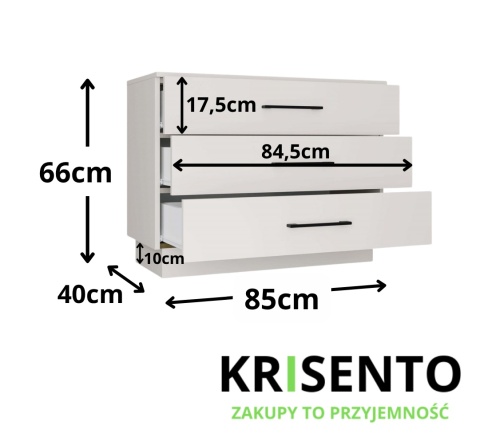 Komoda z trzema szufladami KOM-941-KASZ