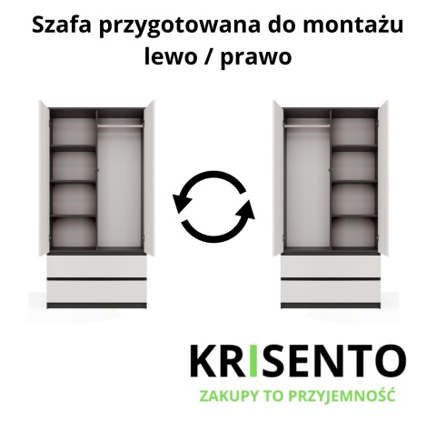 Szafa młodzieżowa SZAF-1008-ANT-BIEL-MAT