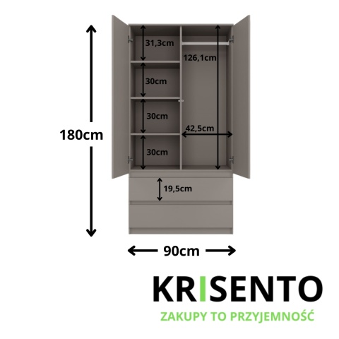 Szafa szara SZAF-1009-GLI