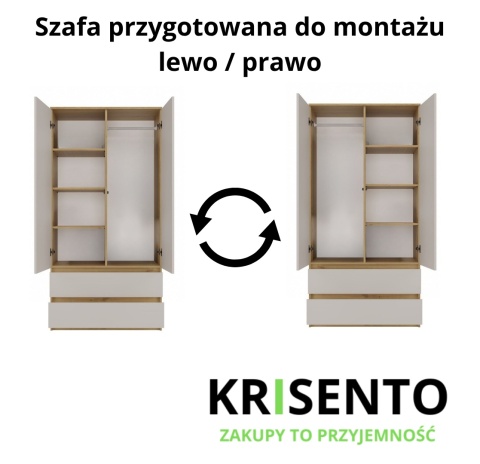 Szafa ubraniowa 2 drzwiowa SZAF-1008-ART-KASZ