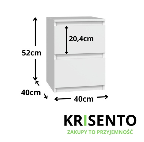 Szafka nocna szerokość 40 cm SN-305-BIEL-MAT