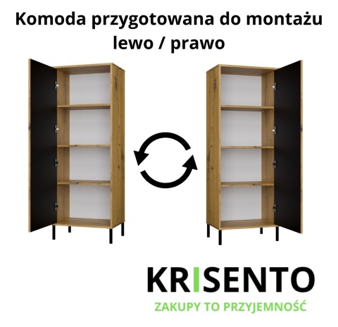 Wąska wysoka komoda KOM-936-ART-LAM