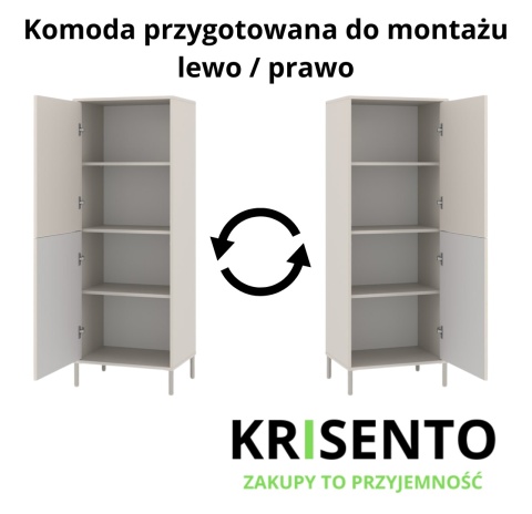 Wąska wysoka szafka KOM-938-KASZ-LAM-GŁ