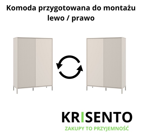 Wysoka komoda do sypialni KOM-937-KASZ-LAM-GŁ