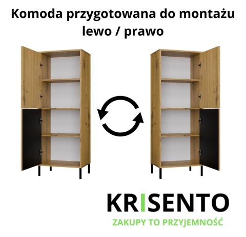 Wysoka komoda na ubrania KOM-938-ART-LAM-GŁ