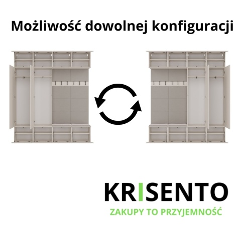 Zestaw do przedpokoju z siedziskiem GAR-108-2W-2S-KASZ