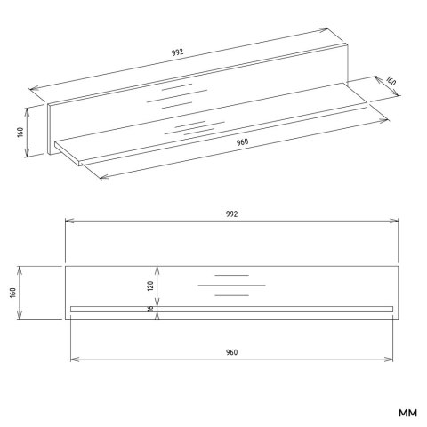 Półka 100 cm POL-1106-BIEL-MAT