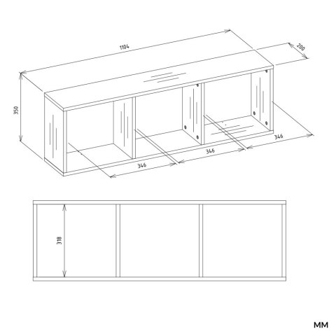 Regał ścienny POL-1107-BIEL-MAT