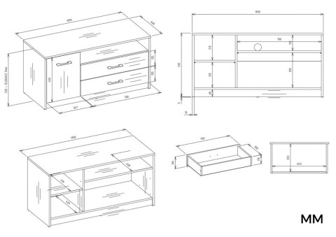 Komoda na telewizor RTV-511-ANT-ART