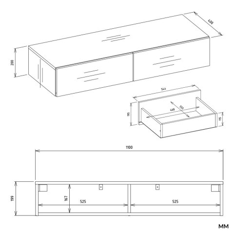 Konsola toaletka wisząca TOA-1609-KASZ