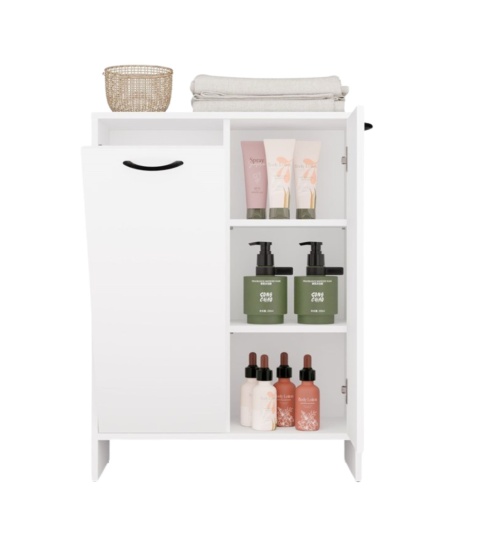 Komoda łazienkowa z koszem na pranie LAZ-1331-BIEL-MAT