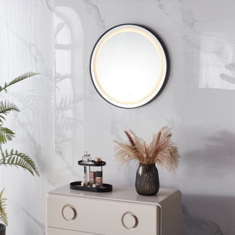 Lustro okrągłe led 60 cm LUS-2003-CZERN-60-LED