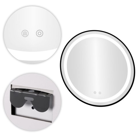 Lustro okrągłe led 60 cm LUS-2003-CZERN-60-LED