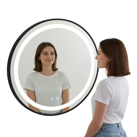 Lustro led okrągłe 80 cm LUS-2003-CZERN-80-LED