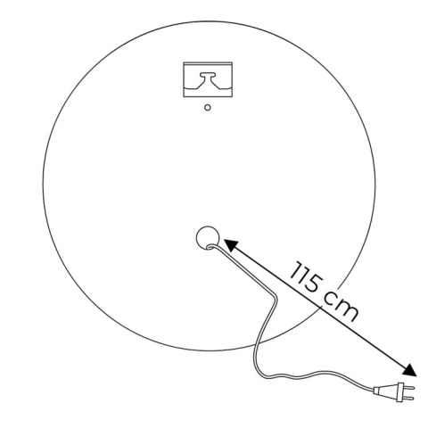 Lustro led okrągłe 80 cm LUS-2003-CZERN-80-LED