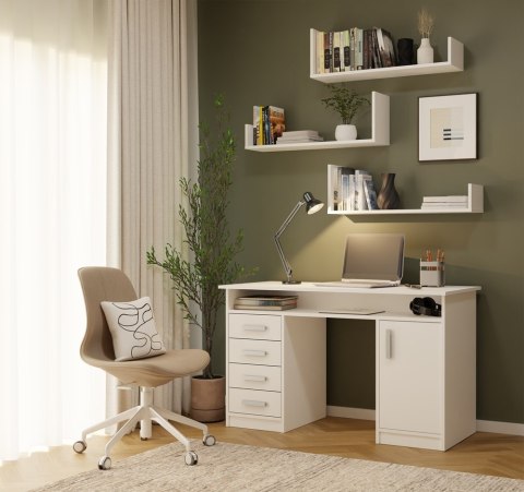 Białe półki na ścianę POL-1108-BIEL-MAT