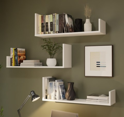 Białe półki na ścianę POL-1108-BIEL-MAT