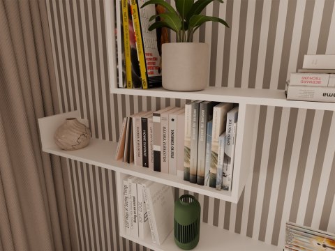 Białe półki na ścianę POL-1108-BIEL-MAT