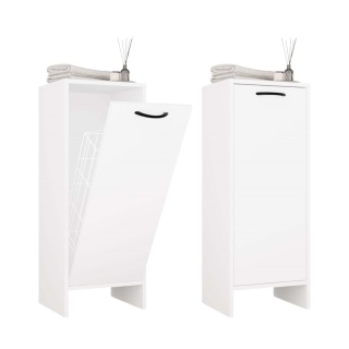 Półsłupek łazienkowy z koszem na pranie LAZ-1330-BIEL-MAT