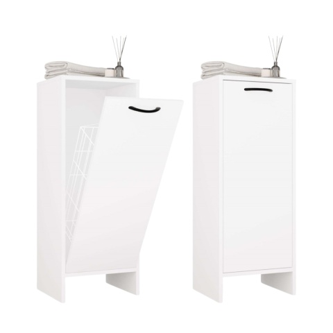 Półsłupek łazienkowy z koszem na pranie LAZ-1330-BIEL-MAT