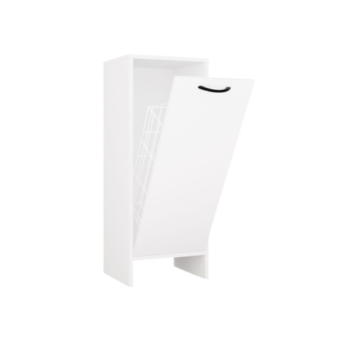 Półsłupek łazienkowy z koszem na pranie LAZ-1330-BIEL-MAT