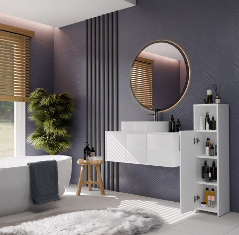 Wąski słupek łazienkowy 25 cm LAZ-1337-BIEL-MAT