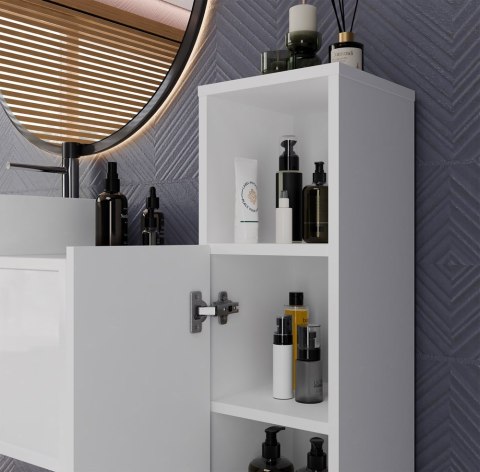 Wąski słupek łazienkowy 25 cm LAZ-1337-BIEL-MAT