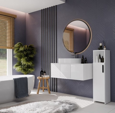 Wąski słupek łazienkowy 25 cm LAZ-1337-BIEL-MAT