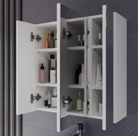 Szafka łazienkowa wisząca z lustrami LAZ-1336-BIEL