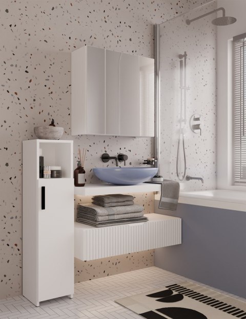 Szafka łazienkowa wisząca z lustrami LAZ-1336-BIEL