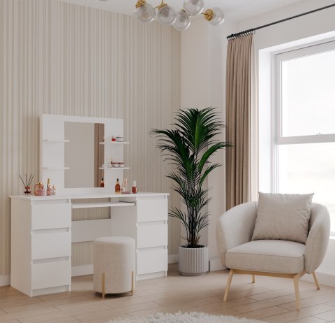 Toaletka z biurkiem TOA-1610-BIEL-MAT