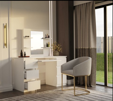 Toaletka z biurkiem TOA-1610-BIEL-MAT