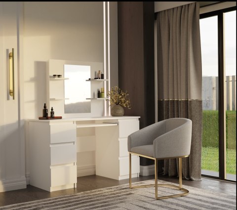 Toaletka z biurkiem TOA-1610-BIEL-MAT