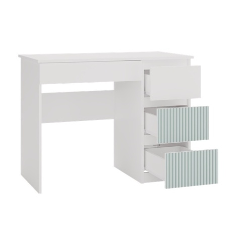 Biurko dla dziecka z szufladami BIUR-706-BIEL-MIET-P