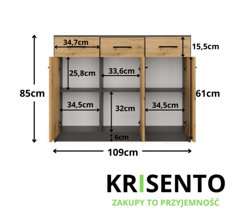 Komoda do jadalni KOM-945-ANT-ART