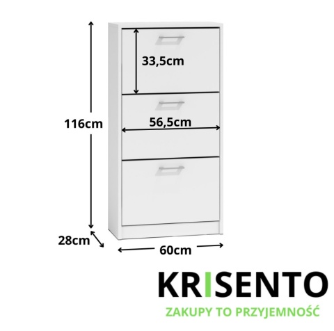 Komoda na buty do przedpokoju BUT-201-BIEL-MAT