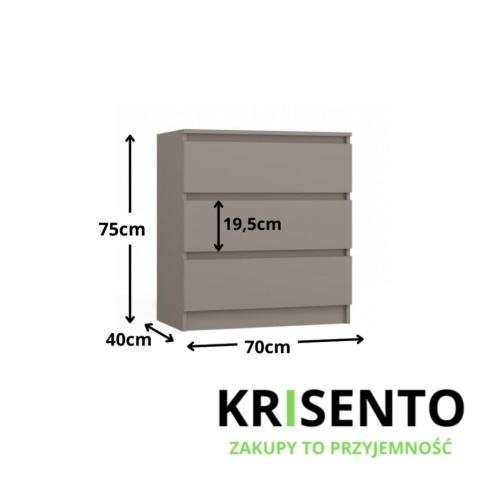 Komoda szara KOM-901-GLI