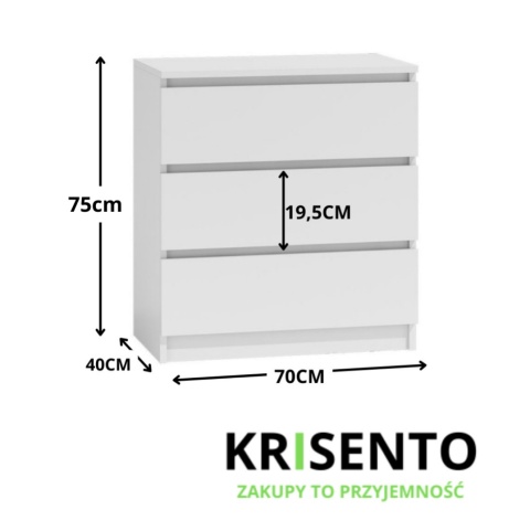 Mała komoda biała KOM-901-BIEL-MAT